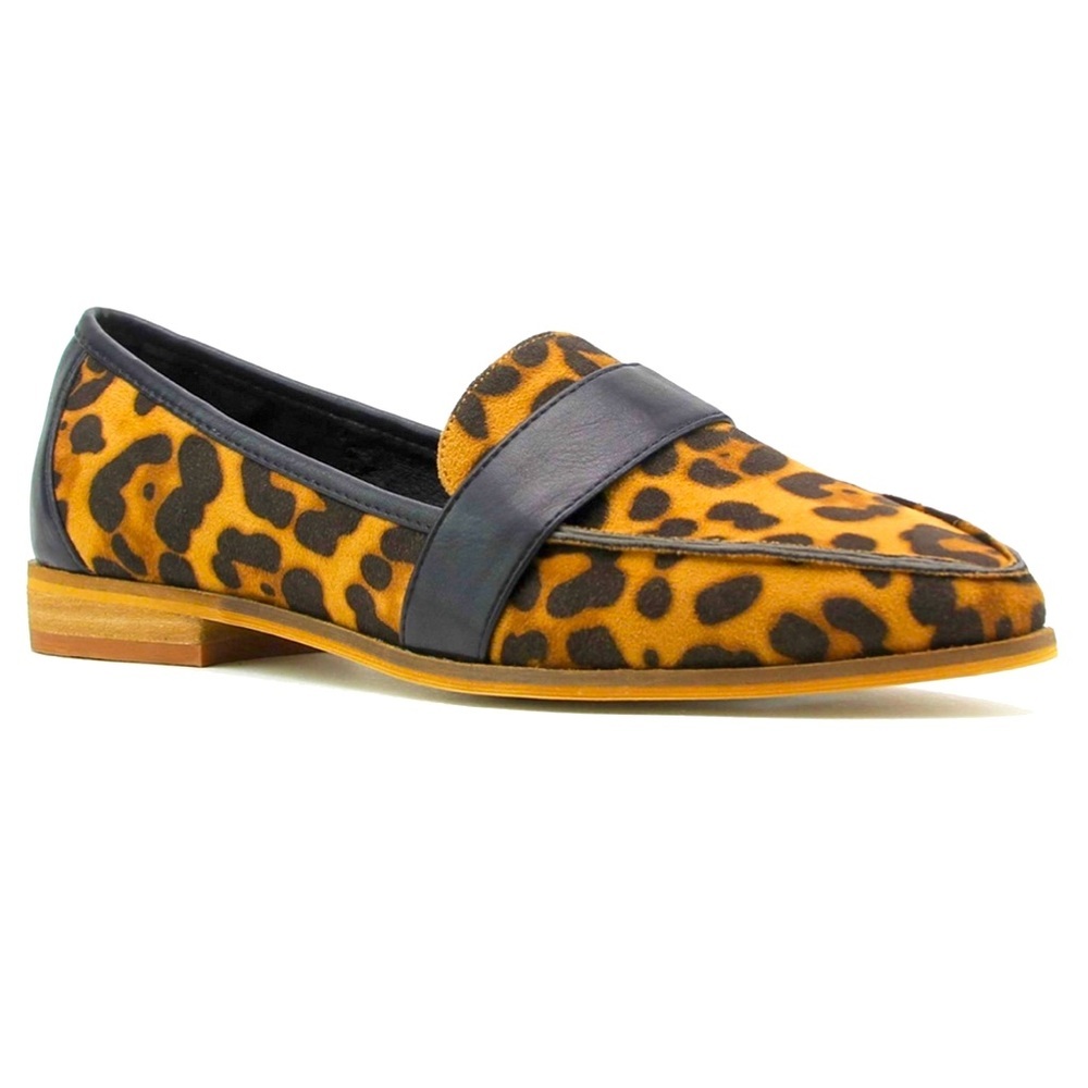 Beast Fashion Logan-02 Women's Pointed Toe Slip-On Loafers LEOPARD